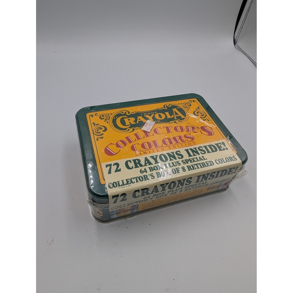 Crayola Collector's Colors Tin 72 Crayons Retired Colors 1991 New Sealed